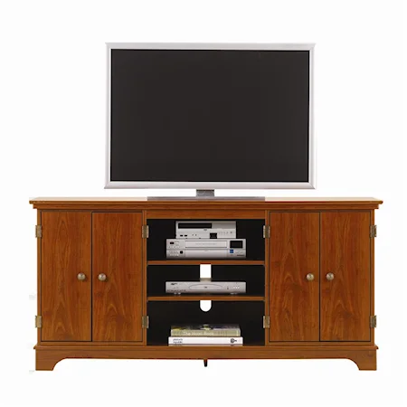 4 Door TV Console with 3 Shelves